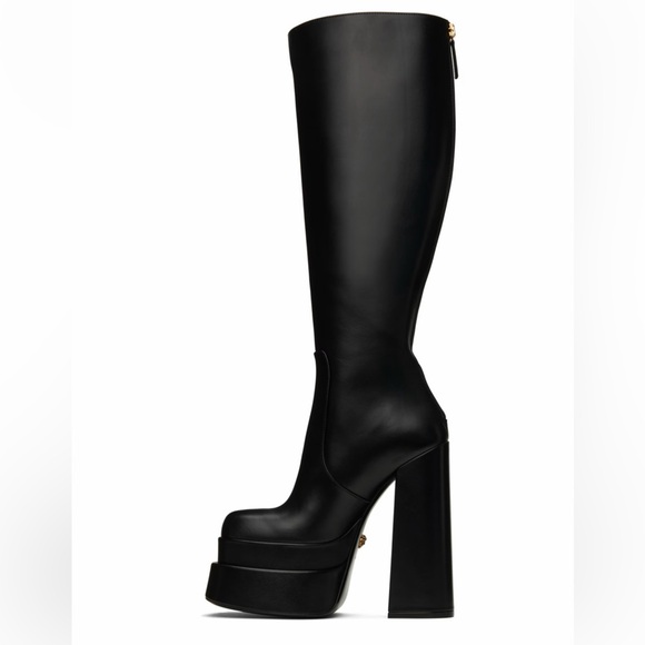 Versace Collection Leather Knee-High Boots - Picture 2 of 9